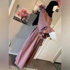 1set Women Nida Fabric Breathable, Soft Touch Sleeveless Open Front Abaya